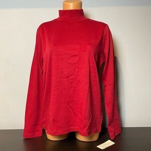 Crimson Charter Club Pima Cotton Mock Turtleneck